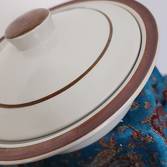 Vtg Sierra Stoneware Simplicity Round Covered Serving Bowl 9.5" X 4.5" Brown - Picture 3 of 14